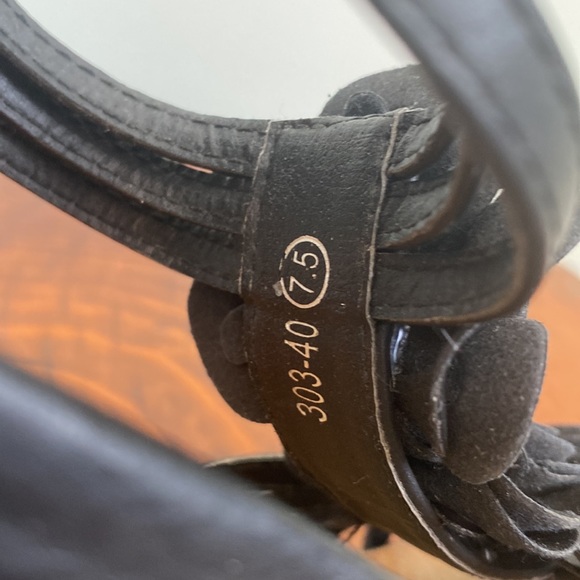 Unbranded Black Rose Detail Wedges, Size 7.5 - Picture 5 of 8